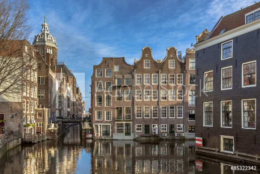Picture of Canal houses from Armbrug Amsterdam
